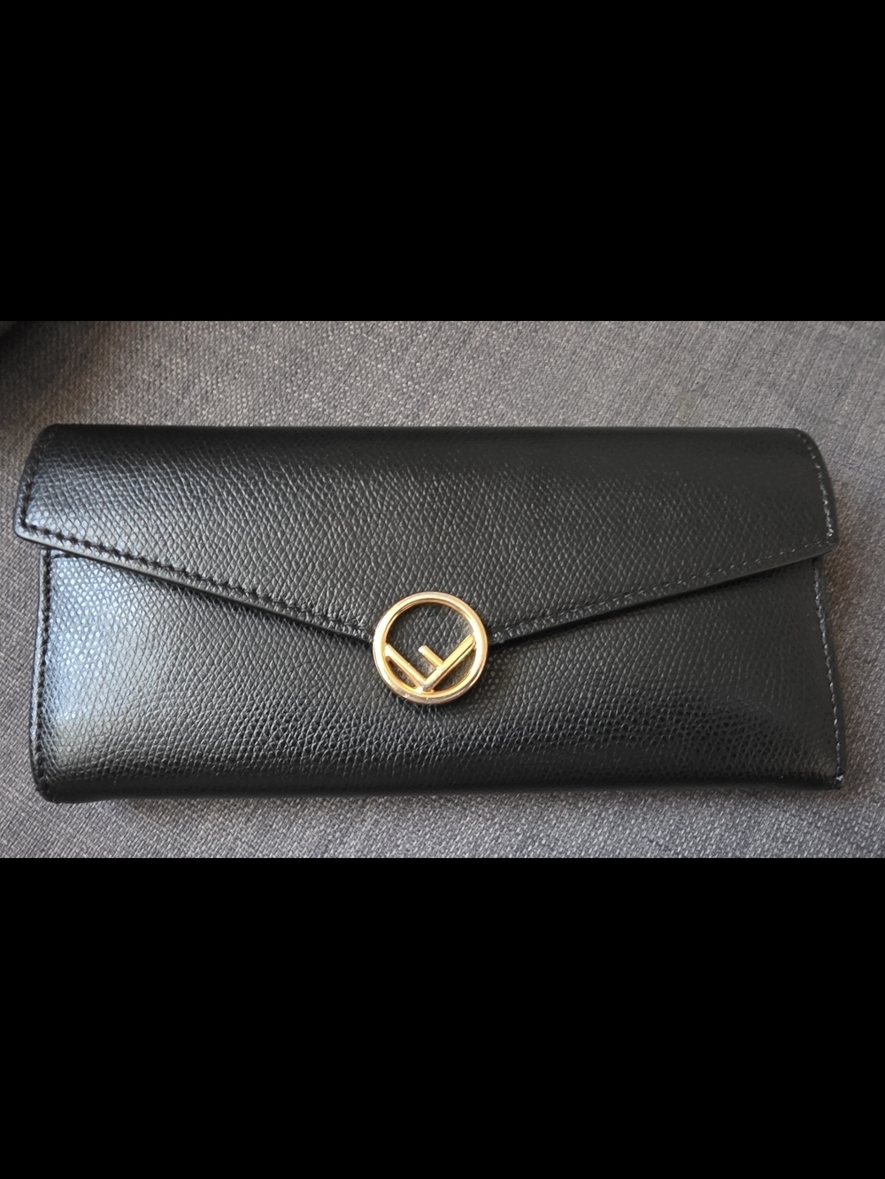 Fendi Womens Leather Wallet Card Holder - Black